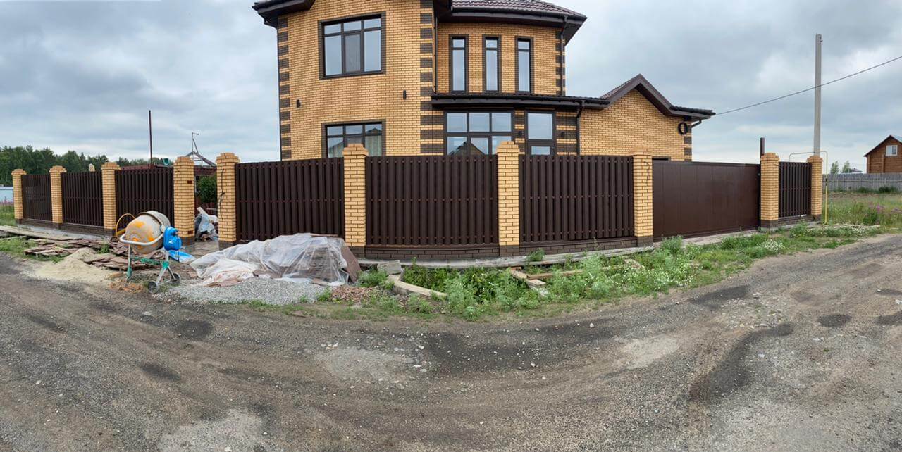 забор из штакетника Шоколад двухсторонний фото1 в Тосно