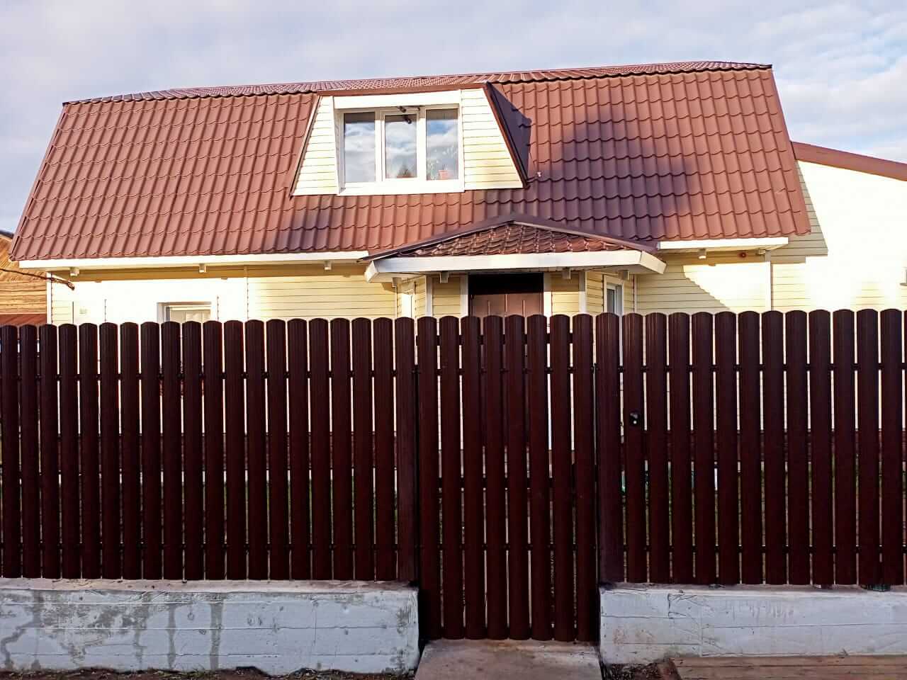 забор из штакетника шоколад фото4 в Тосно