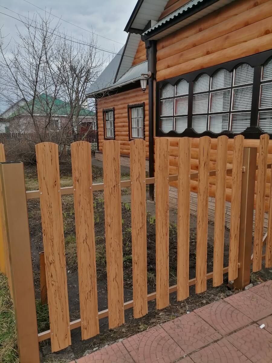 Забор из металлического штакетника 19м Кипарис 2xPrintech двусторонний в Тосно