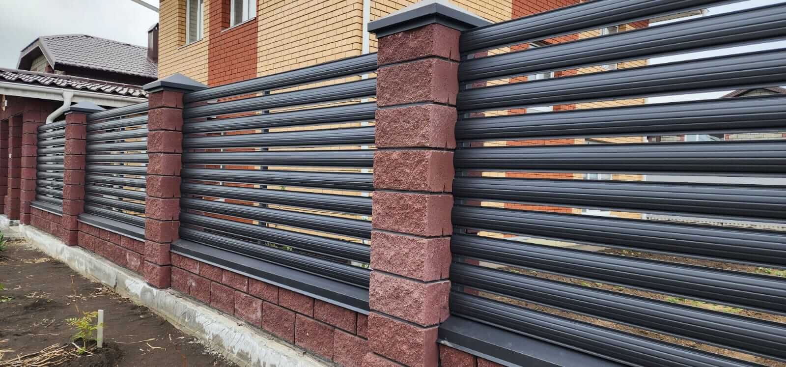 Забор-ранчо из штакетника 21м RAL7024/7024 Серый Графит МАТТЕ двусторонний в Тосно