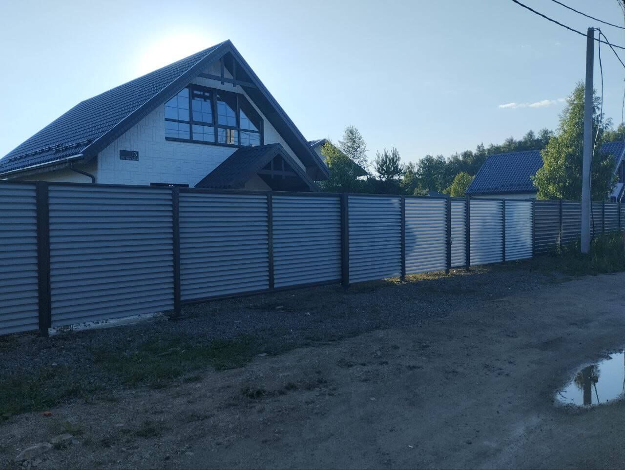 Забор из ламелей еврожалюзи 20м RAL7004 Серый фото 3 в Тосно