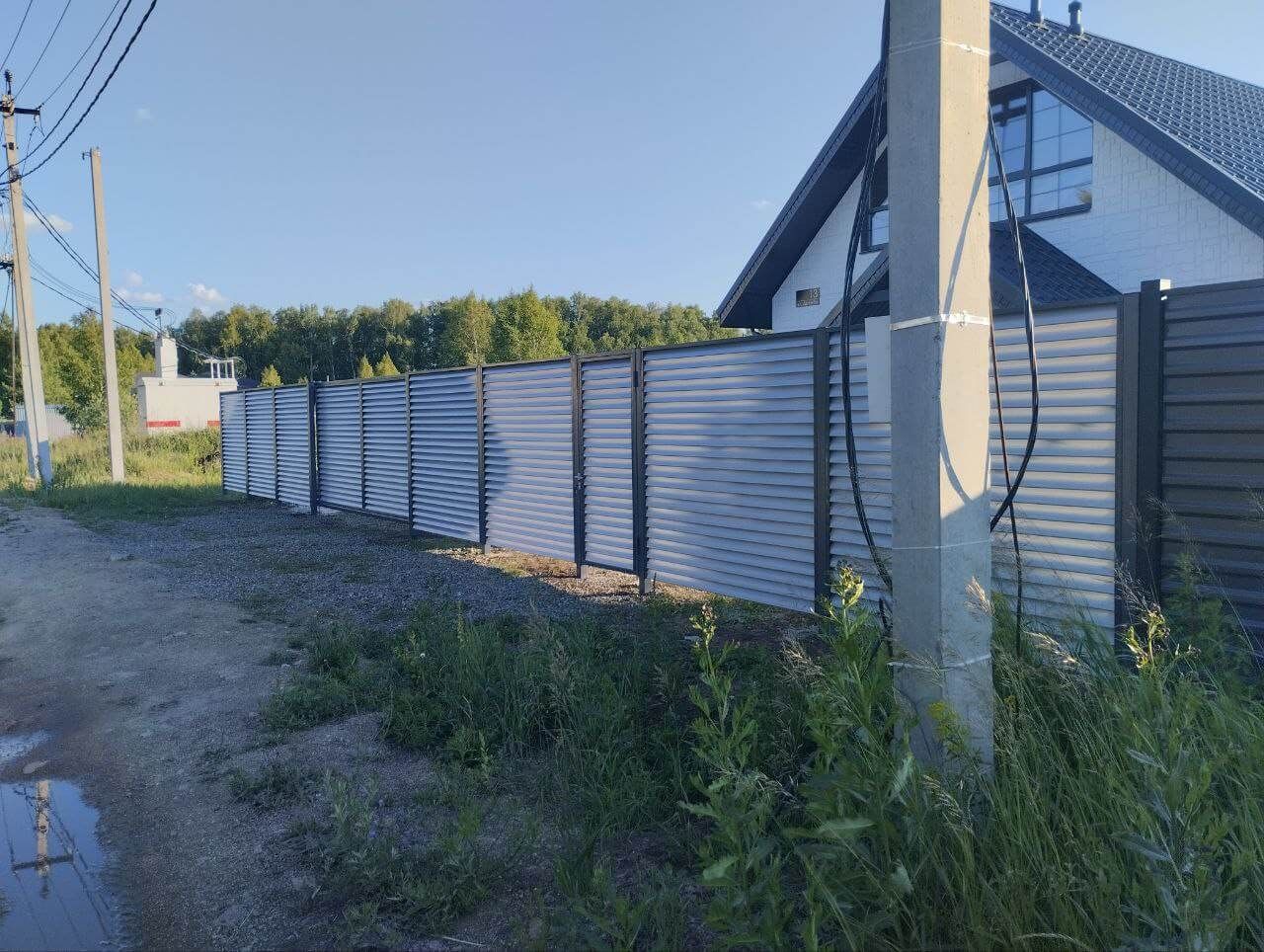 Забор из ламелей еврожалюзи 20м RAL7004 Серый фото 2 в Тосно