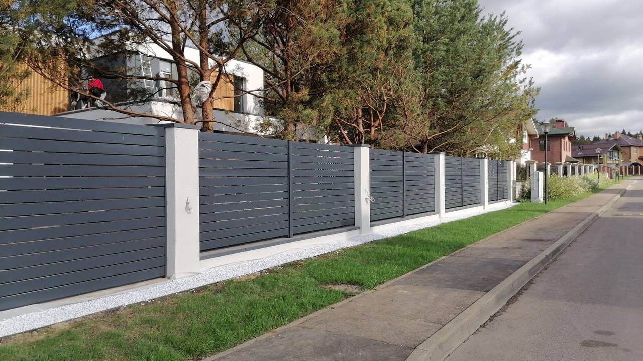 Забор-ранчо из металлопланкена 36м RAL7024 Серый Графит в Тосно