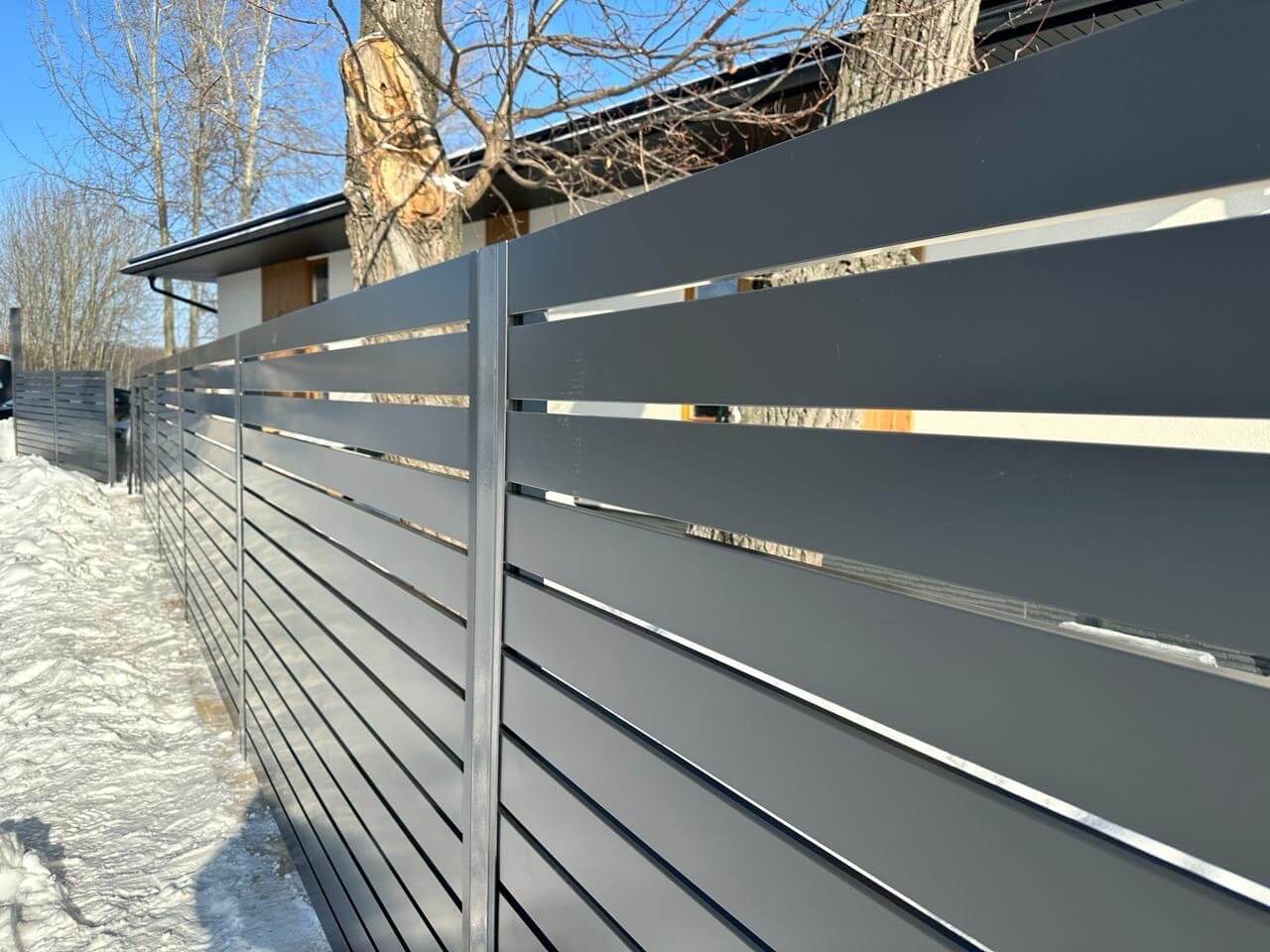 Забор-ранчо из металлопланкена 37м RAL7024 Серый Графит в Тосно
