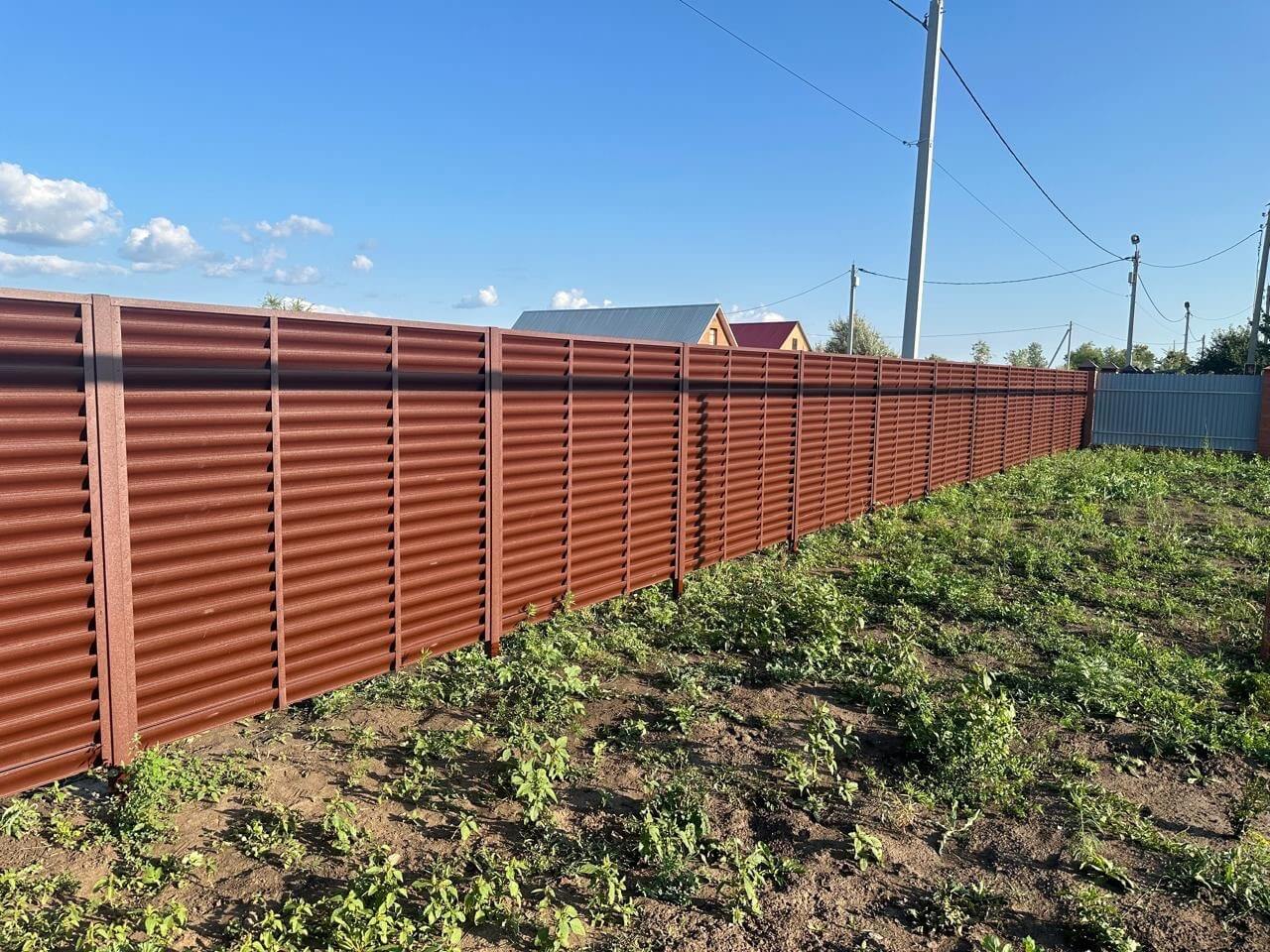 Забор из ламелей Еврожалюзи 53м RAL8017/8017 Шоколад двусторонний МАТТЕ в Тосно
