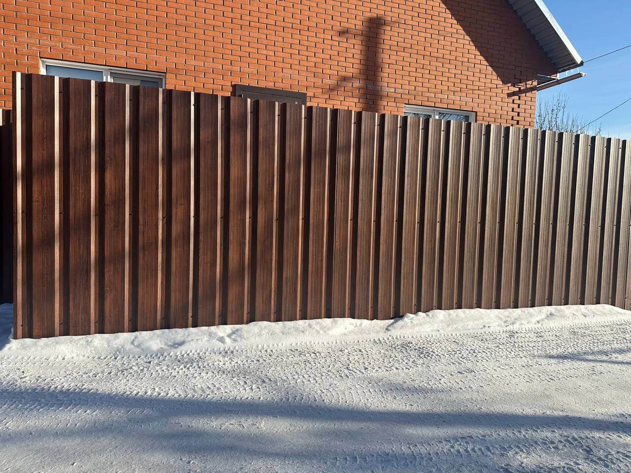 Забор из профнастила НС-21 22м Античное Дерево Принтек фото 4 в Тосно