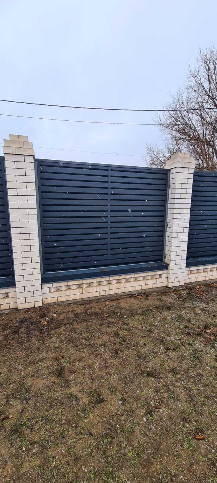 Забор-жалюзи из ламелей Хай-Тек 23м RAL7024/7024 Серый Графит двусторонний МАТТЕ фото 1 в Тосно