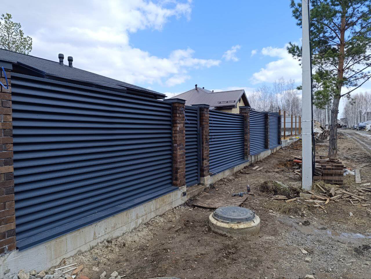 Забор из ламелей Еврожалюзи 34м RAL7024 Серый Графит МАТТЕ фото 1 в Тосно