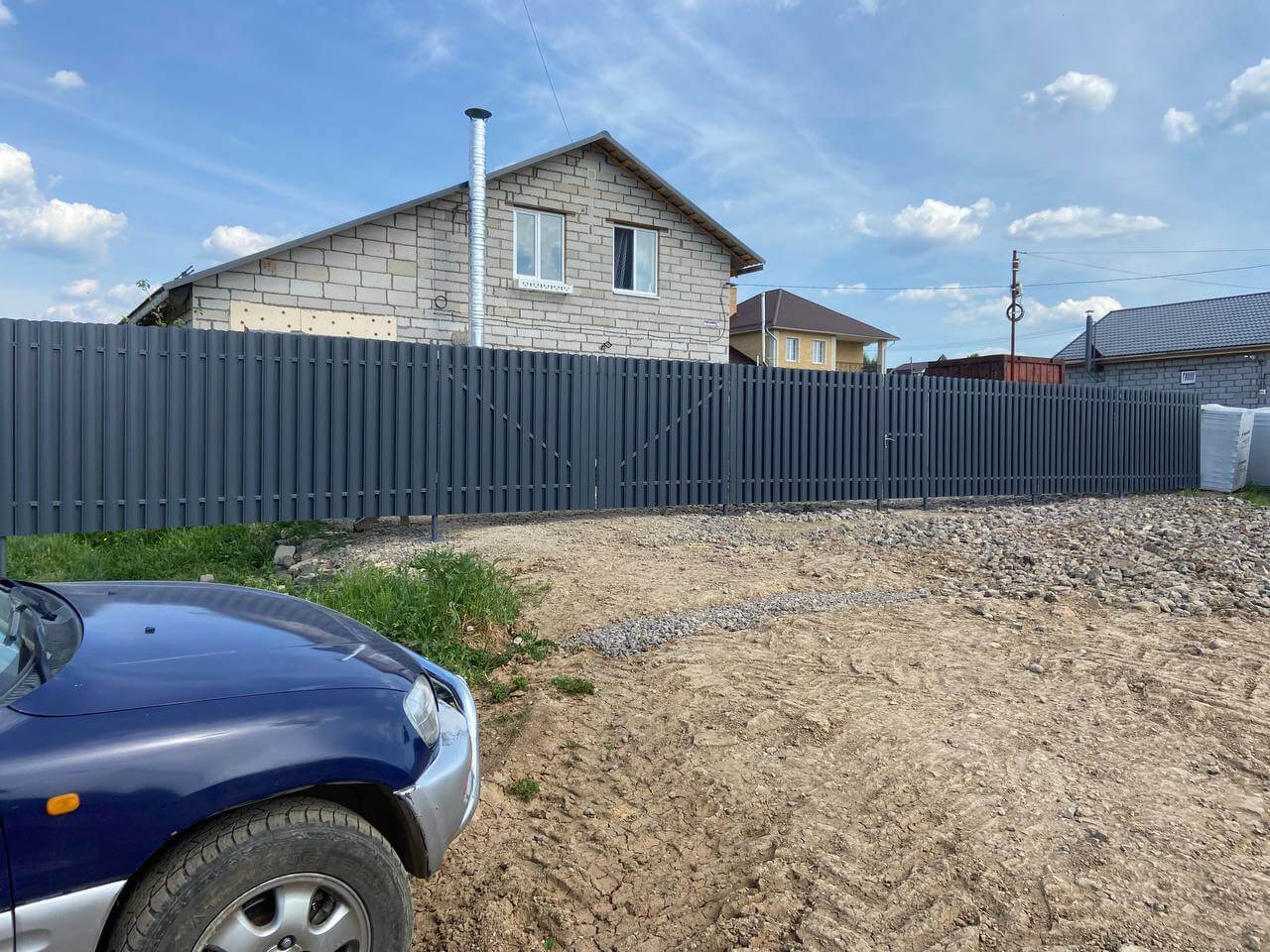 Забор из евроштакетника 16м RAL7024 Серый Графит фото 5 в Тосно