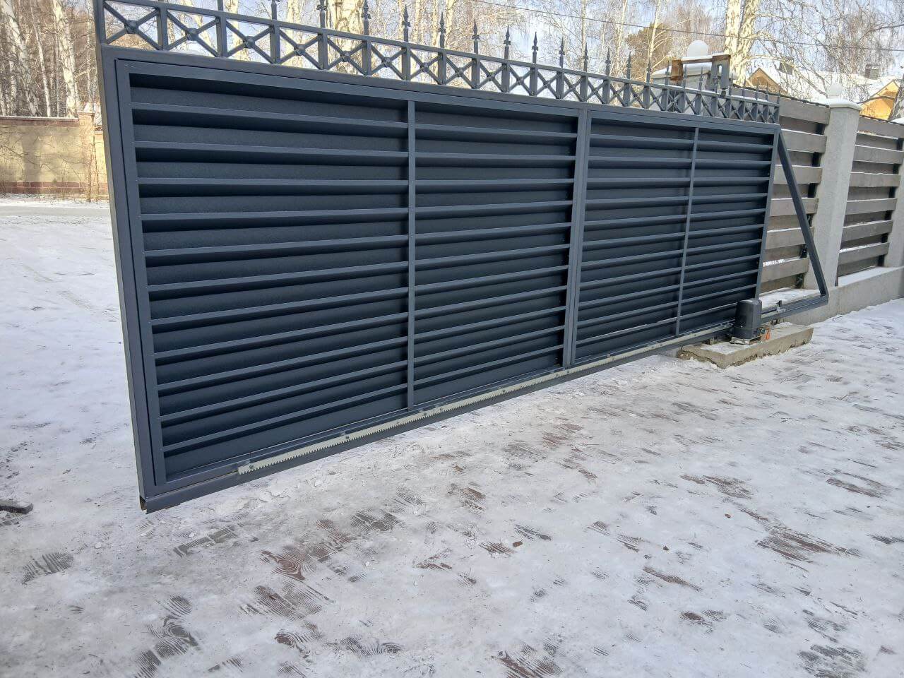 Входная группа из ламелей Хай-Тек RAL7024/7024 Серый Графит двусторонний МАТТЕ фото 8 в Тосно